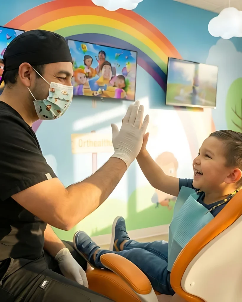 Happy children at kids dental clinic